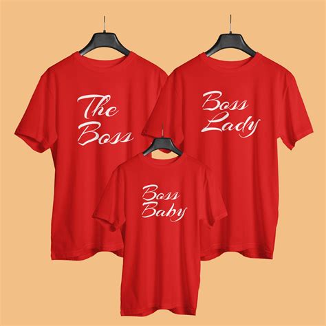 Boss Lady Matching Family Black Cotton T-shirts