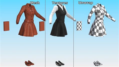 3D Teenage Girl School Uniform Set | 3D Molier International