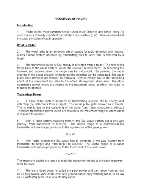 Image result for Basic Radar Principles