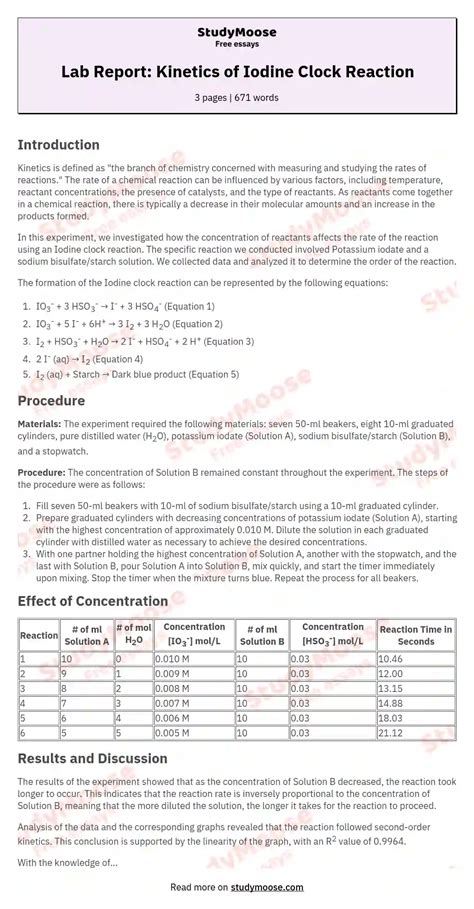 Image result for Reaction Kinetics Experiments