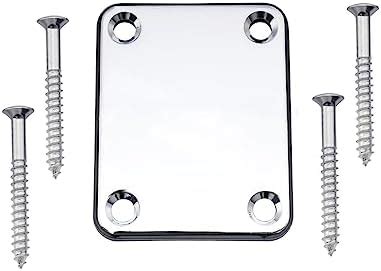 SHENGSUI Guitar Metal Neck Plates with Plastic Mat Compatible for ...