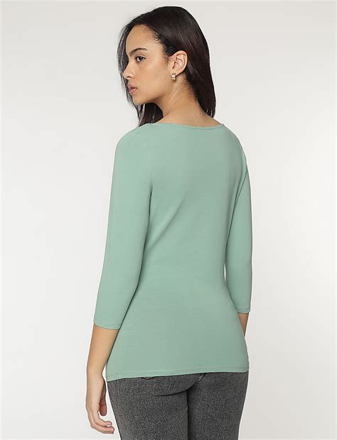 Buy Cotton Rich Boat Neck T-Shirt at Marks & Spencer