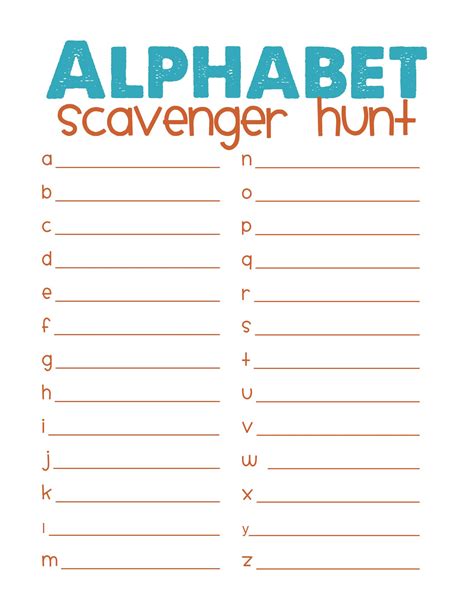 Free Printable Blank Scavenger Hunt Template - Printable Board Games