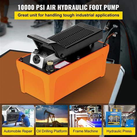 Buy Air Hydraulic Pump 10000 PSI Air Treadle Foot Actuated 3/8 in. NPT ...