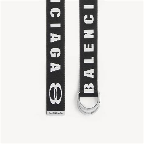 Men's D Ring Belt in Black/white | Balenciaga GB