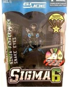 Genrc Gi Joe Sigma 6 Ninja Paratrooper Snake Eyes 8 Inch Action Figure ...