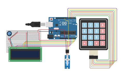 Image result for Password Door Lock Using Arduino Tinkercad