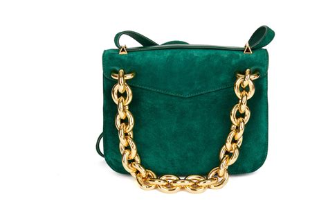 BOTTEGA VENETA Emerald Green Suede Small Mount Shoulder Bag at 1stDibs ...