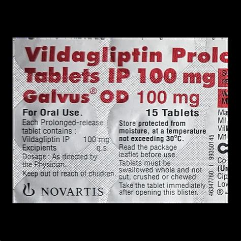GALVUS 100MG OD TABLET 15'S Price, Uses, Side Effects & Substitutes ...