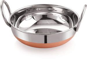 Pappylon Heavy Gauge Stainless Steel Kadai with Copper Bottom (0.500 ...