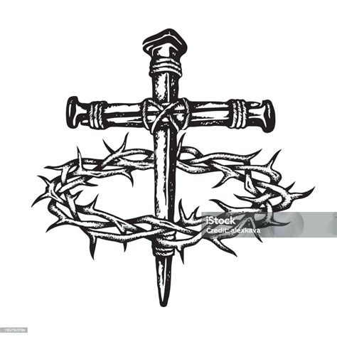 Ilustración de Cruz De Clavo De Jesús Con Corona De Espinas y más ...