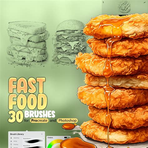 30 Fast Food Stamp Brushes for Procreate and Photoshop – ProCreativeBreeze