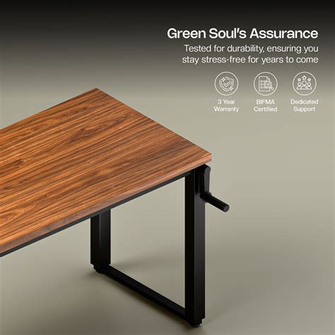 Manual Height Adjustable Table – Rise 4ft Hand Crank | Green Soul