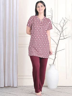 Buy Kanvin Maroon Women's Top with Pyjama (Set of 2) (M) Online