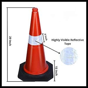 Red Traffic Cone with Reflective Strips - Ideal for Social Distancing ...