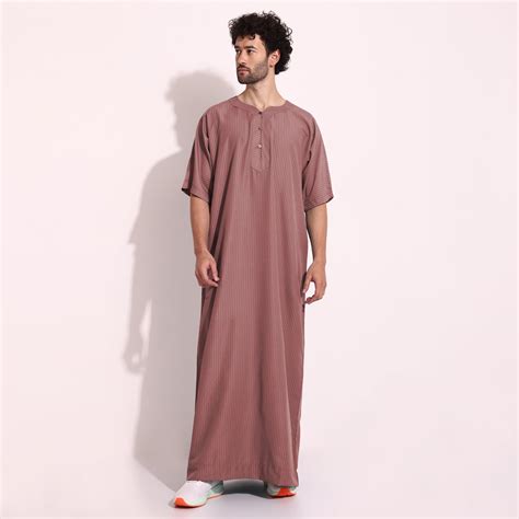 EMIRATES STRIPED DETAILING OMANI STYLE LONG JUBBA THOBE – Mezansh