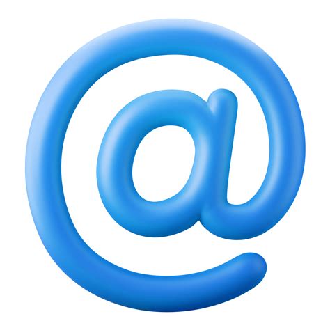 blue color at sign email address symbol user interface theme 3d icon rendering illustration ...