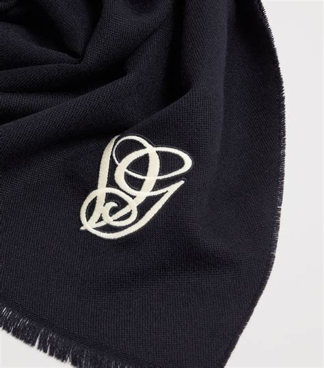 Valentino Garavani Blue Virgin Wool Logo Scarf | Harrods IN