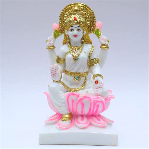 S patnaik Gold Plated Laxmi MATA Idol Cultured Marble Stone for Home ...