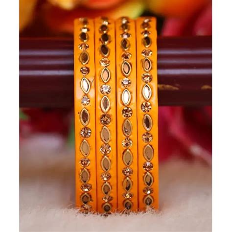 Jaipuri Lac Kada in Beautiful Kundan Design ( Pack of 4) – Taj Bridal Store