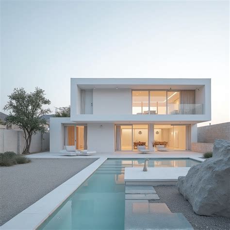 a white modern home that looks like an indoor pool in 2025 ...