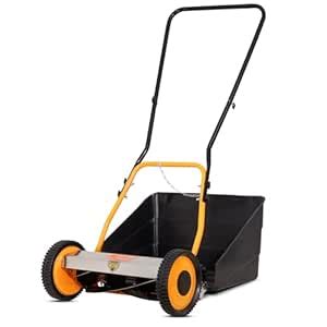 Roots & Leaf Manual Lawn Mower with 27 Litre Grass Catcher | 16-Inch ...