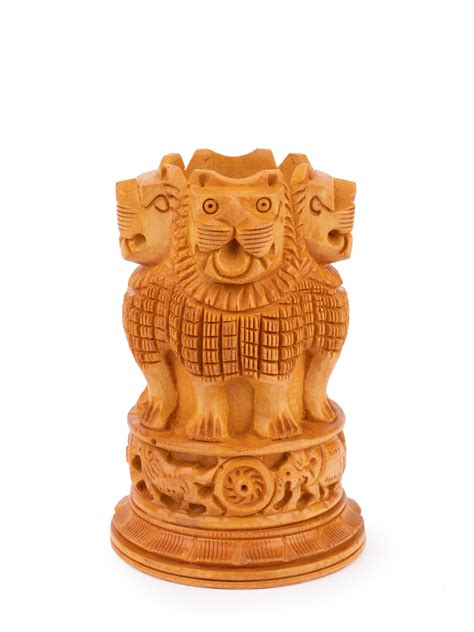 Kadam Wood Ashok Stambh Pen Holder - 4 Inches | Order Now