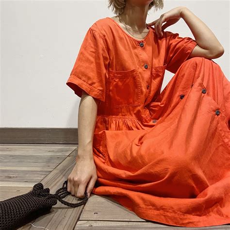 Orange cotton dress | LEMON