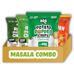 BRB MASALA COMBO | Potato Popped, Rice Popped & Popcorn Chips | 4 ...