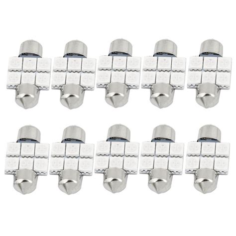 ELECTROPRIME 10x 31mm 5050 SMD 6LED Festoon Dome Light Bulbs Green ...