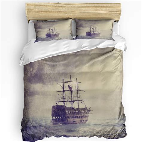 Nautical Vintage Style Spanish Galleon 3pcs Duvet Cover Set with Pillow ...