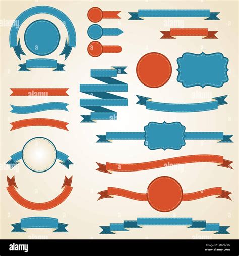Set of retro ribbons and labels. Vector illustration Stock Vector Image ...