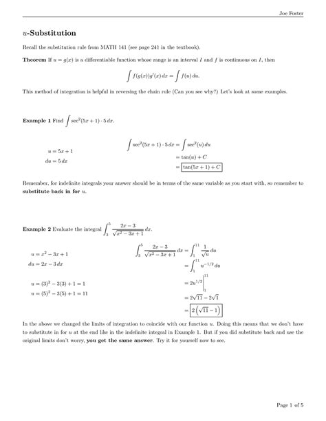 Calculus U Sub 的图像结果