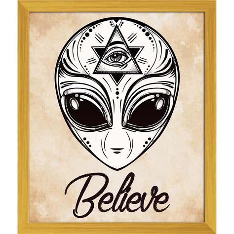 ArtzFolio Alien Face Icon | Premium Canvas Painting for Bedroom ...
