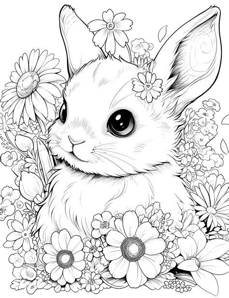 Baby Bunny Colouring Pages Printable - Printable Free Templates