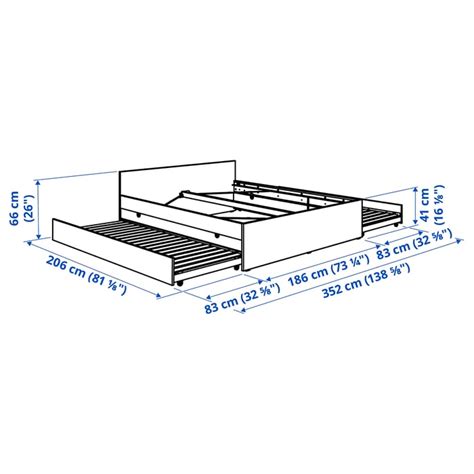 VIHALS bed frame with 2 trundle beds, white/Luröy, 180x200 cm (707 ...