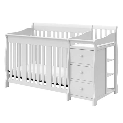 Storkcraft Portofino 5-in-1 Convertible Crib and Changer (White ...