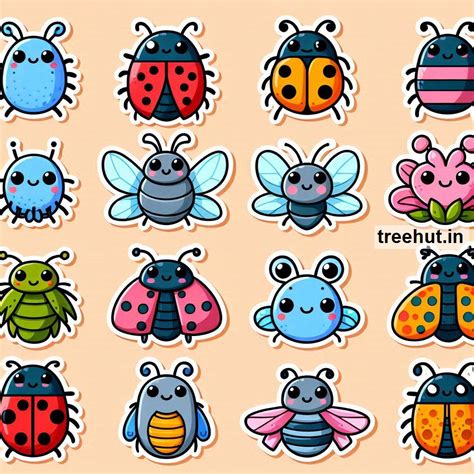 Printable Bugs Stickers and 50 Sticker Craft Ideas for Kids and Adults ...