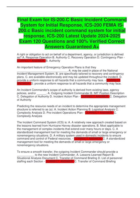 Fema 200 Exam Answers - Verified Academic Solutions
