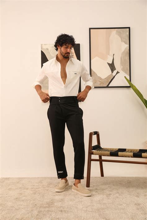 Asymmetrical Pants- Black Pants for men