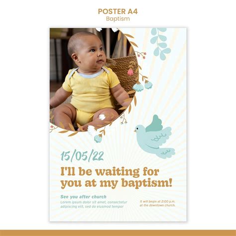 Affiche Bapteme PSD, modèles PSD gratuits de haute qualité à ...
