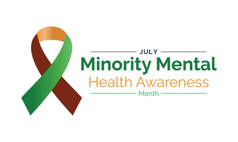 Vector illustration of minority mental health awareness month. july ...
