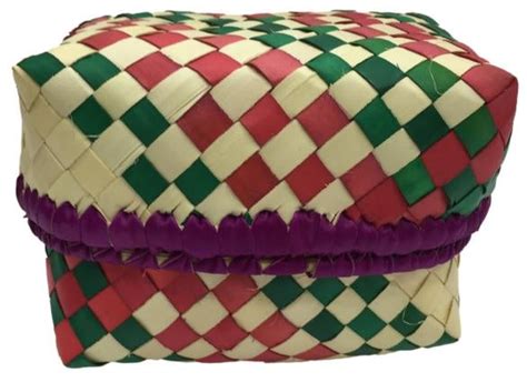 Traditional Red Palm Leaf Pooja Pouch or Panai Olai Petti or Thiruman ...