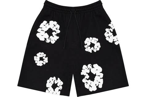 Denim Tears The Cotton Wreath Shorts Black Men's - FW23 - US