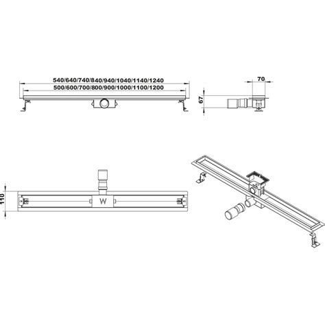 Wiesbaden 3e generatie douchegoot met flens zonder rooster 120 x 7 cm ...