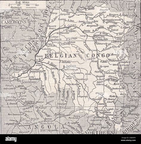 Vintage map of Belgian Congo 1900s Stock Photo - Alamy