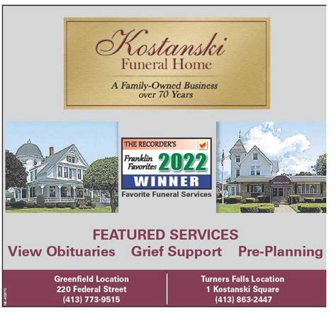 Kostanski Funeral Home, Inc. | Greenfield MA