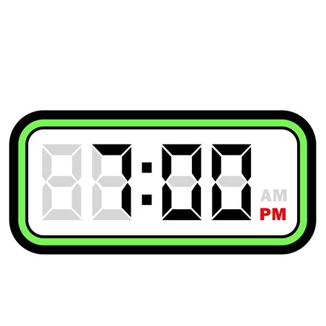 Digital Clock Time at 7.00 PM, Digital Clock 12 Hour Format 32048619 PNG