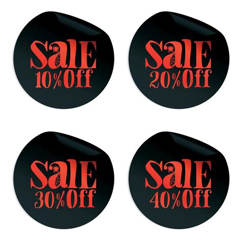 Black Halloween sale stickers set with spider 10, 20, 30, 40 percent ...
