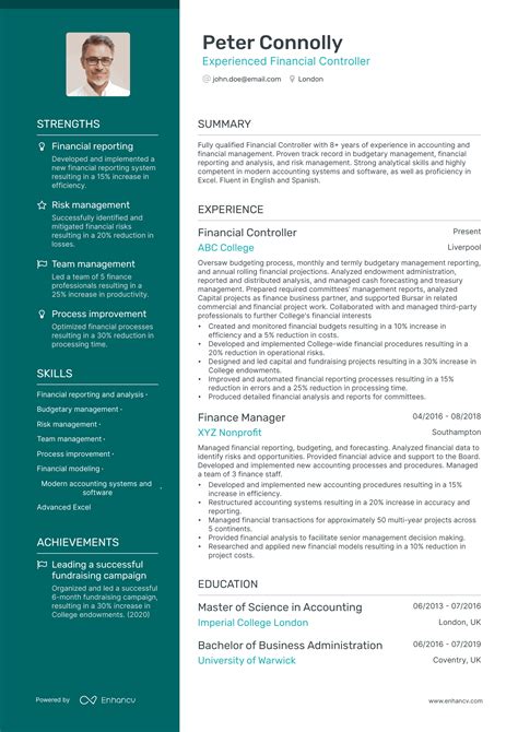 3 Financial Controller CV Examples for 2024